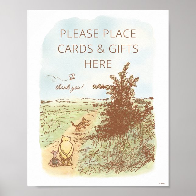 Pooh 100 Acre Wood Birthday | Cards & Gifts Table Poster (Front)
