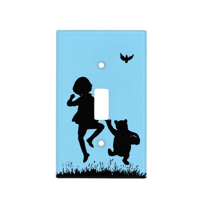 Pooh and Christopher Robbins Light Switch Cover (Front)