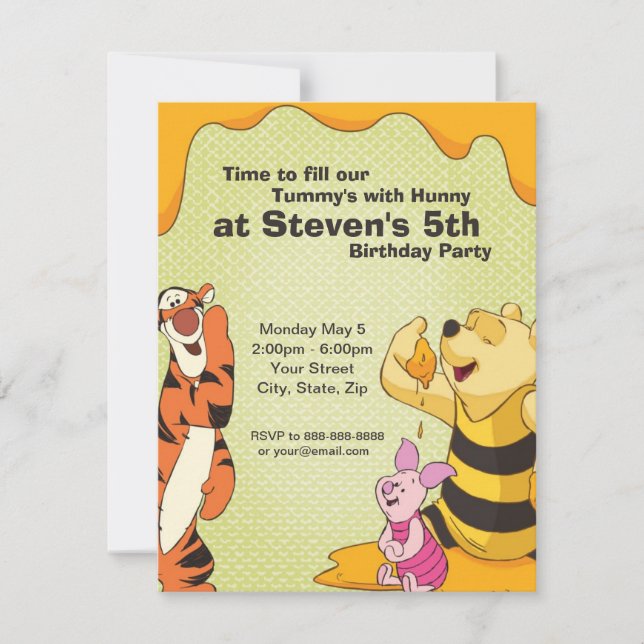 Pooh and Pals Birthday Invitation (Front)