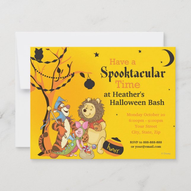 Pooh and Pals Halloween Party Invitation (Front)