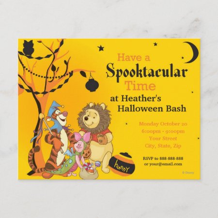 Pooh And Pals Halloween Party Invitation