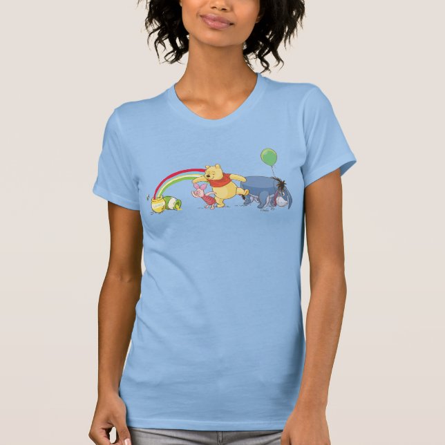 Pooh and Pals Under the Rainbow T-Shirt (Front)