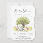 Pooh and Pals Watercolor Baby Shower Invitation
