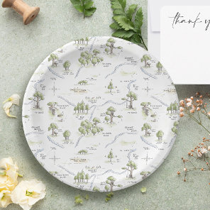 Pooh and Pals Watercolor Baby Shower Paper Plates