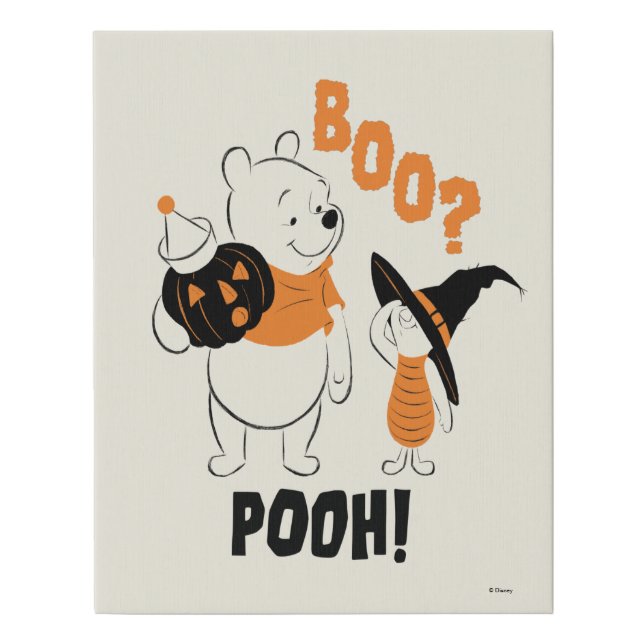 Pooh and Piglet | Boo Pooh Faux Canvas Print (Front)