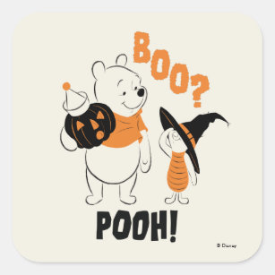Pooh and Piglet   Boo Pooh Square Sticker