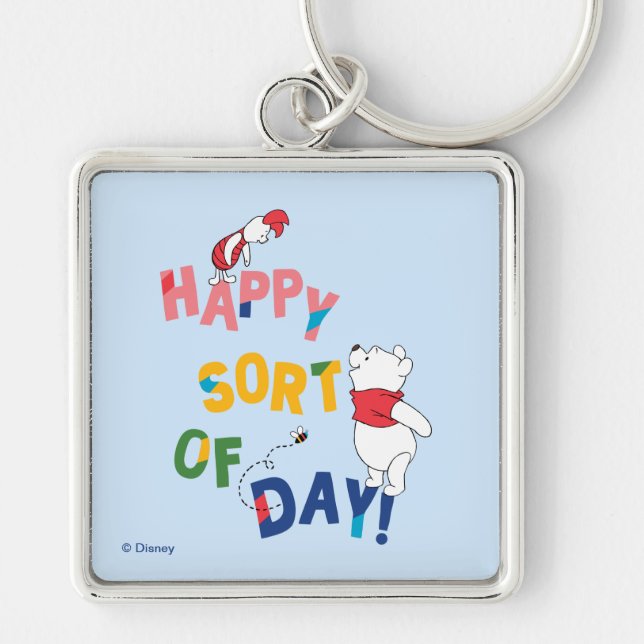 Pooh and Piglet | Happy Sort of Day! Keychain (Front)