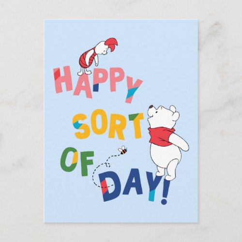 Pooh and Piglet  Happy Sort of Day Postcard