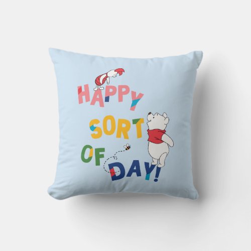 Pooh and Piglet  Happy Sort of Day Throw Pillow