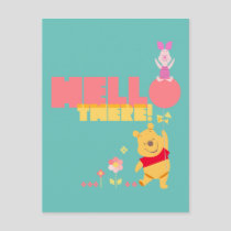 Pooh and Piglet in the Flowers - Hello There Postcard