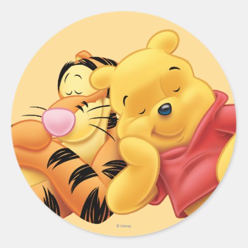 Pooh and Tigger Classic Round Sticker