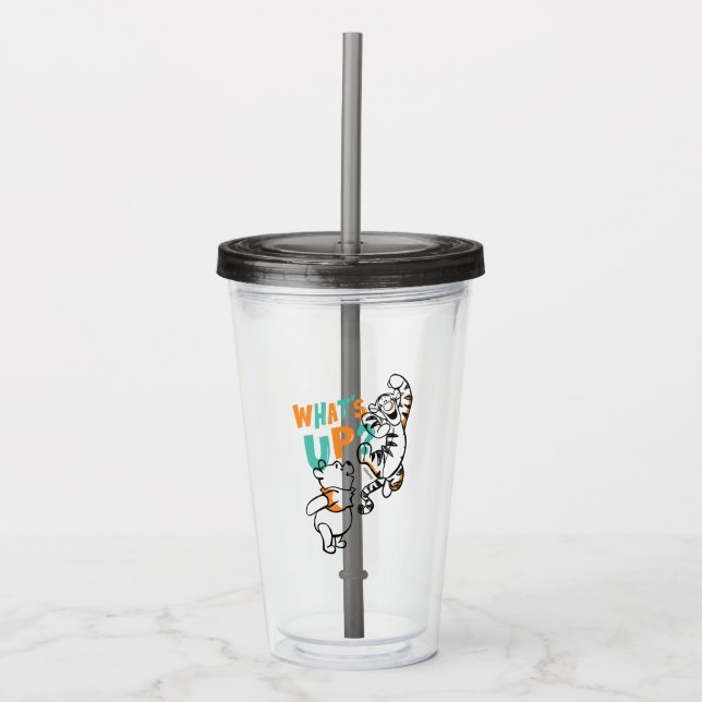 Pooh and Tigger What's Up? Acrylic Tumbler (Front)
