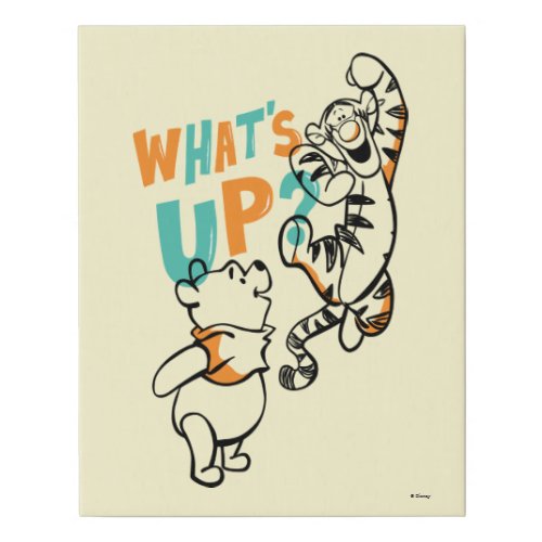 Pooh and Tigger Whats Up Faux Canvas Print