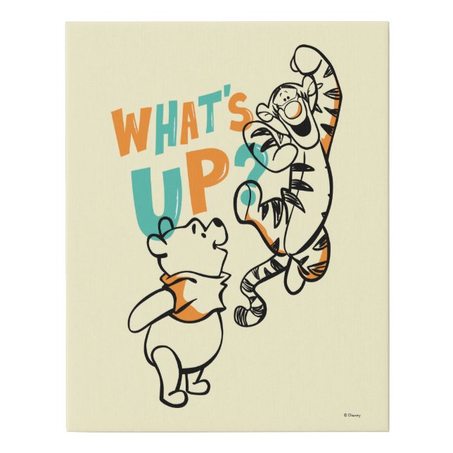 Pooh and Tigger What's Up? Faux Canvas Print (Front)