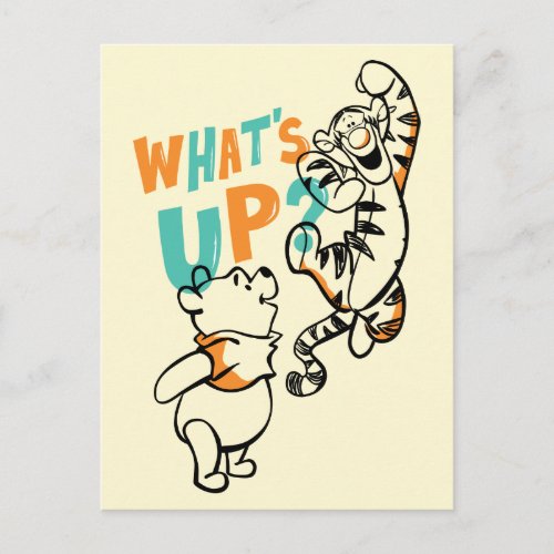 Pooh and Tigger Whats Up Postcard