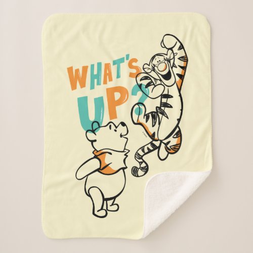 Pooh and Tigger Whats Up Sherpa Blanket