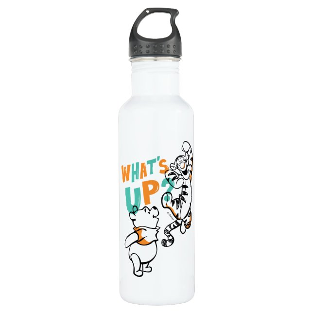 Pooh and Tigger What's Up? Stainless Steel Water Bottle (Front)
