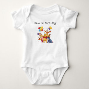 Pooh bear and the gang birthday baby bodysuit