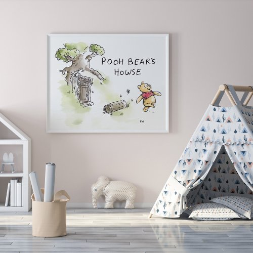 Pooh Bears Howse Nursery Poster