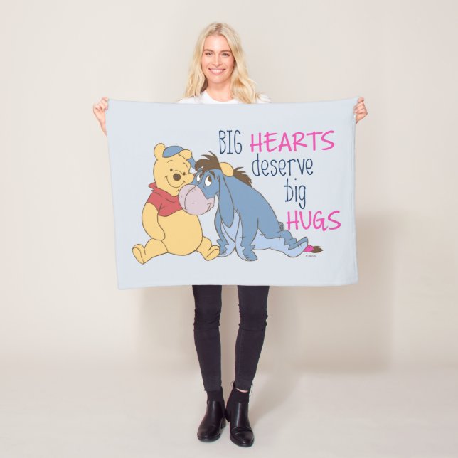 Pooh & Eeyore | Big Hearts Deserve Big Hugs Fleece Blanket (In Situ)