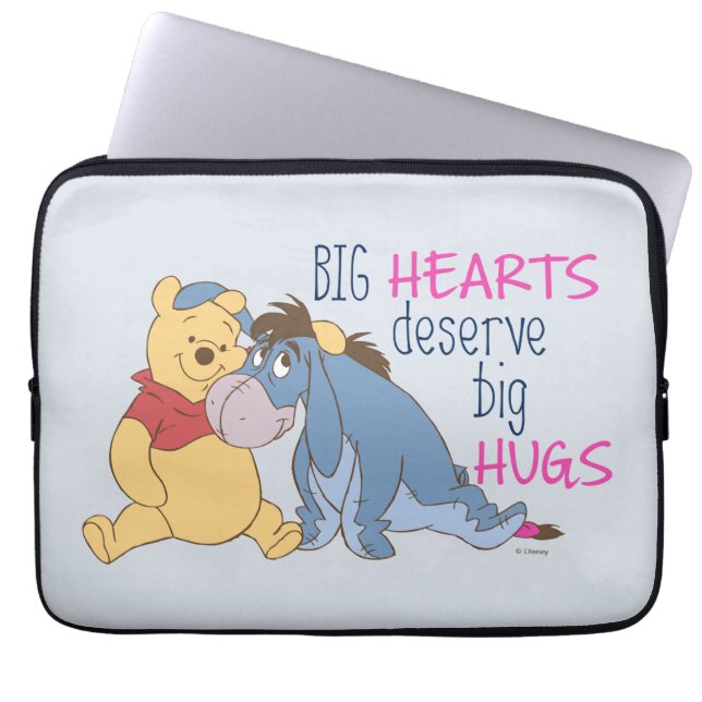 Pooh & Eeyore | Big Hearts Deserve Big Hugs Laptop Sleeve (Front)