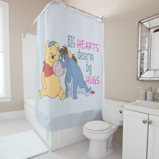 Pooh & Eeyore Big Hearts Deserve Big Hugs Shower Curtain