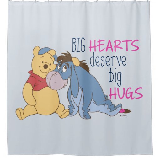 Pooh & Eeyore Big Hearts Deserve Big Hugs Shower Curtain Zazzle