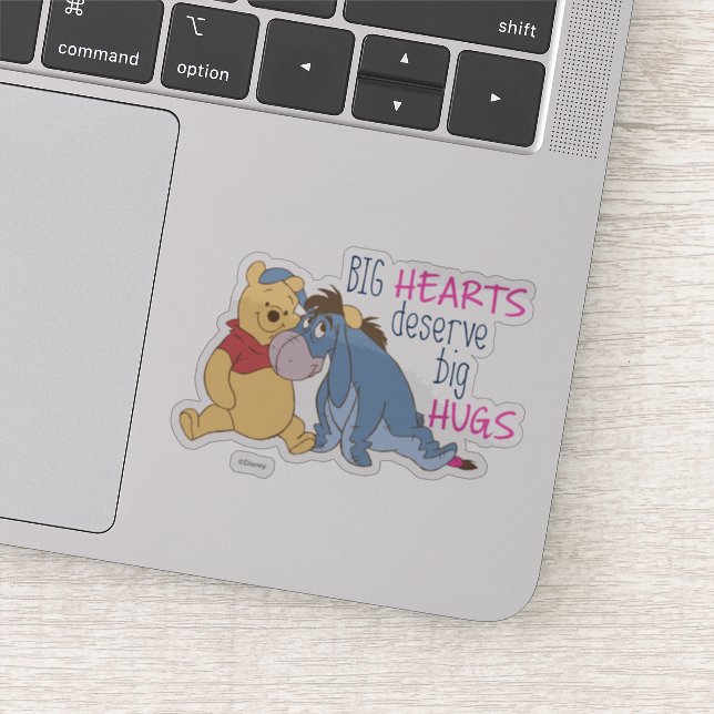 Pooh & Eeyore | Big Hearts Deserve Big Hugs Sticker (Detail)