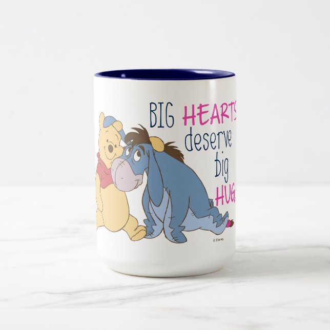 Pooh & Eeyore | Big Hearts Deserve Big Hugs Two-Tone Coffee Mug (Center)