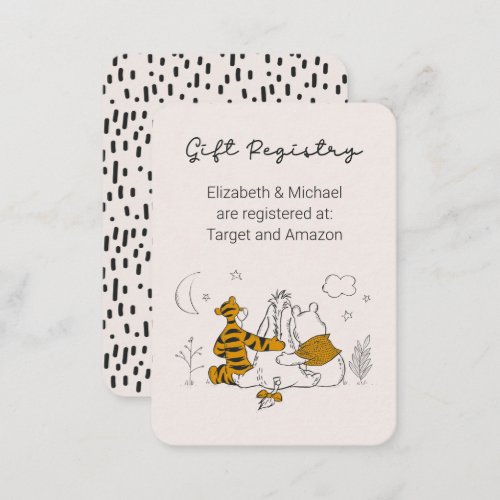 Pooh Eeyore  Tigger  Baby Shower Gift Registry Enclosure Card