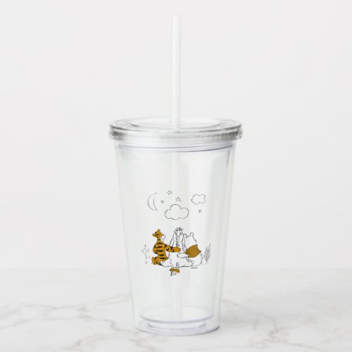 Pooh Eeyore  Tigger  Looking up at the Sky Acrylic Tumbler