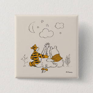 Pooh, Eeyore & Tigger   Looking up at the Sky Button