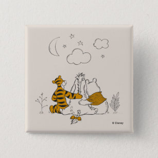 Pooh, Eeyore & Tigger   Looking up at the Sky Button