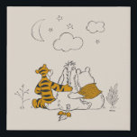 Pooh, Eeyore & Tigger | Looking up at the Sky Faux Canvas Print<br><div class="desc">This sweet graphic features Pooh,  Eeyore & Tigger hugging and staring up at the sky.</div>