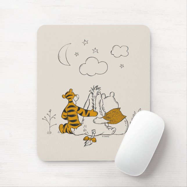 Pooh, Eeyore & Tigger | Looking up at the Sky Mouse Pad (With Mouse)