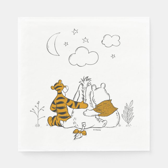 Pooh, Eeyore & Tigger | Looking up at the Sky Napkins (Front)