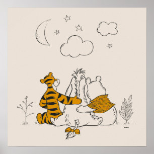Pooh, Eeyore & Tigger   Looking up at the Sky Poster