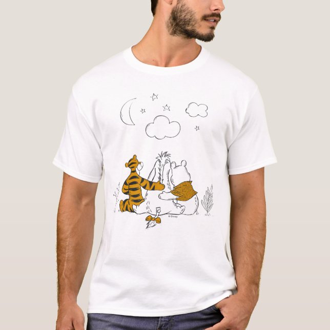 Pooh, Eeyore & Tigger | Looking up at the Sky T-Shirt (Front)