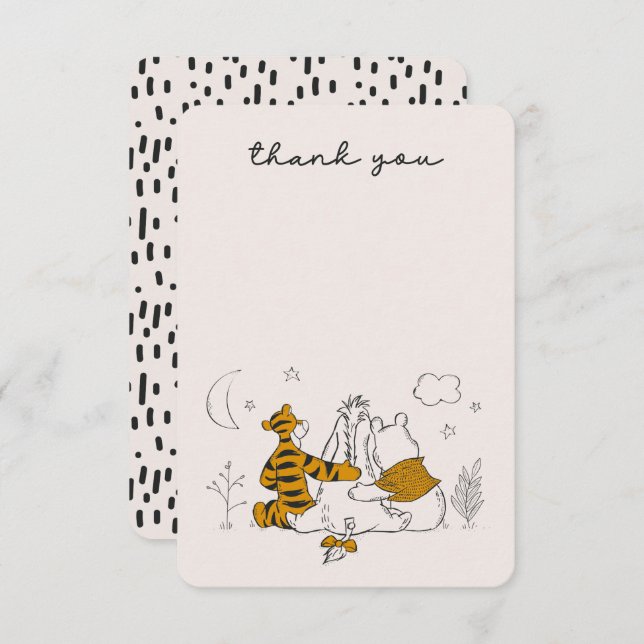 Pooh, Eeyore & Tigger  Moon & Stars Baby Shower Invitation (Front/Back)