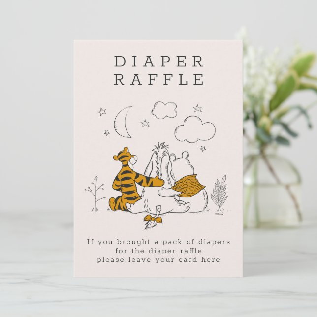 Pooh, Eeyore & Tigger | Moon & Stars Baby Shower Invitation (Standing Front)