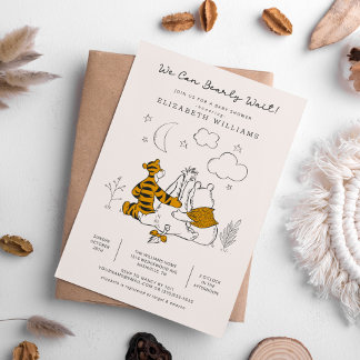 Pooh, Eeyore & Tigger | Moon & Stars Baby Shower Invitation