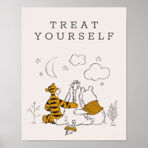Pooh, Eeyore & Tigger Moon & Stars Baby Shower Poster