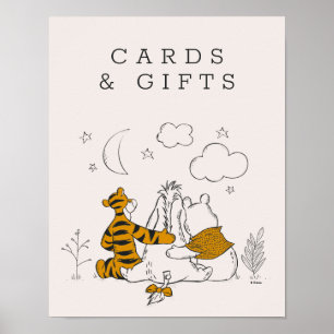 Pooh, Eeyore & Tigger   Moon & Stars Baby Shower Poster