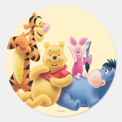 Pooh  Friends 10 Classic Round Sticker