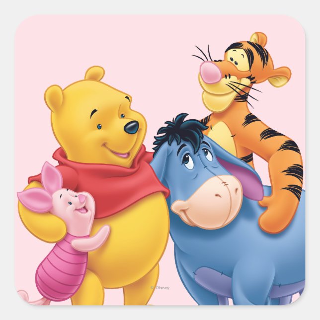 Pooh & Friends 1 Square Sticker (Front)