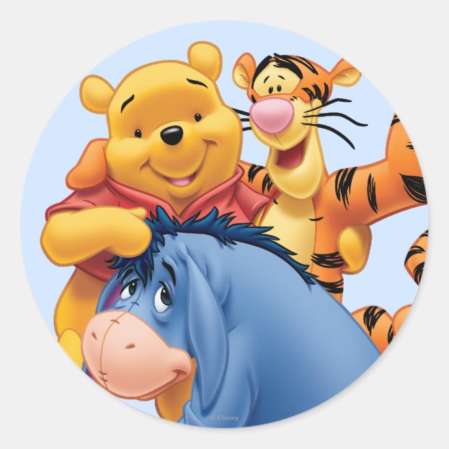 Pooh & Friends 3 Classic Round Sticker (Front)