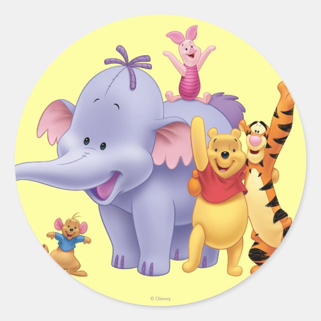 Pooh & Friends 4 Classic Round Sticker (Front)