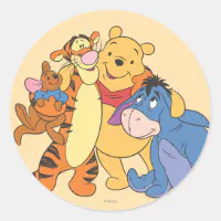 Pooh & Friends 7 Classic Round Sticker | Zazzle