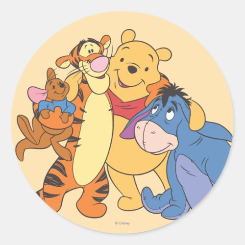 Pooh  Friends 7 Classic Round Sticker