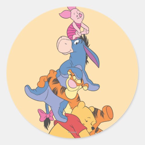 Pooh  Friends 8 Classic Round Sticker